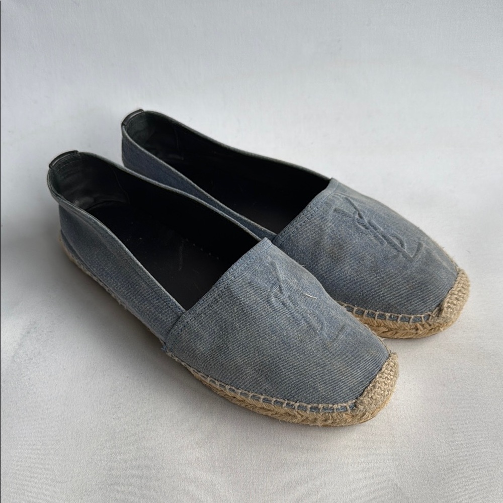 YSL denim blue Espadrilles